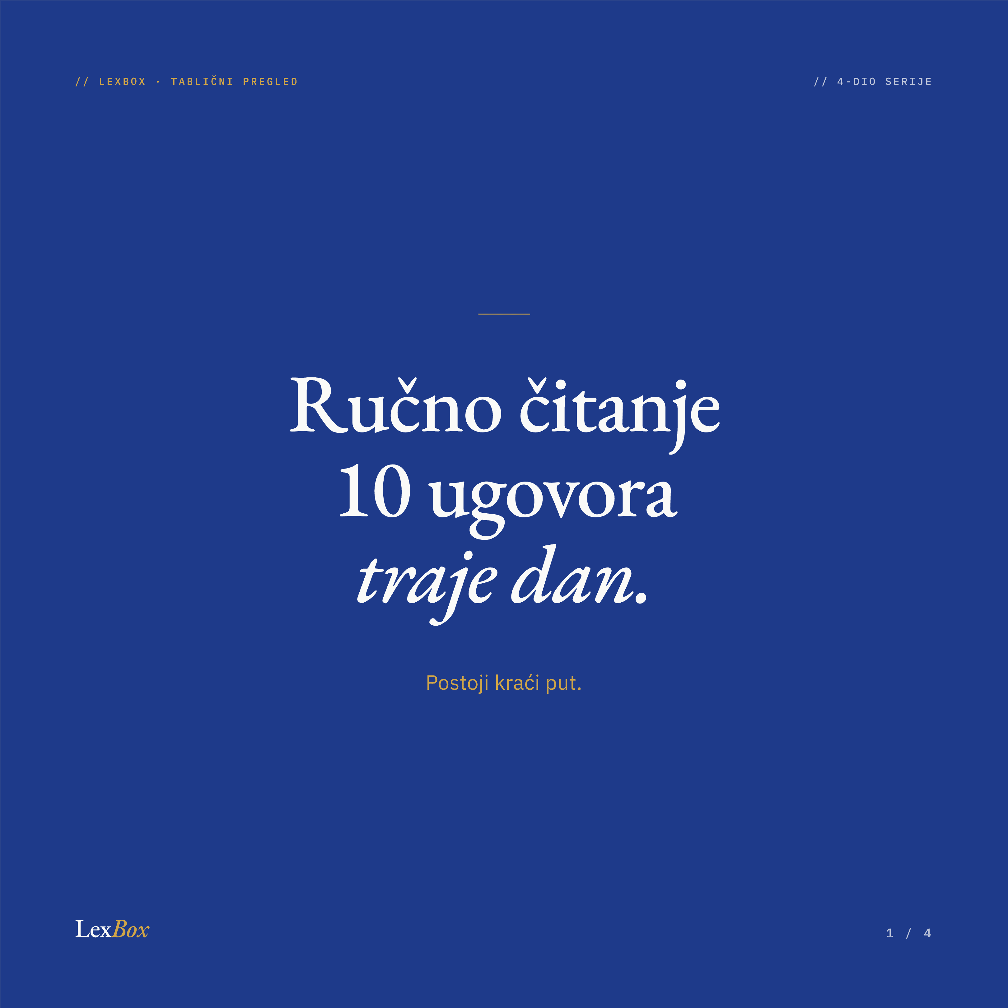 Ručno čitanje 10 ugovora traje dan. Postoji kraći put.